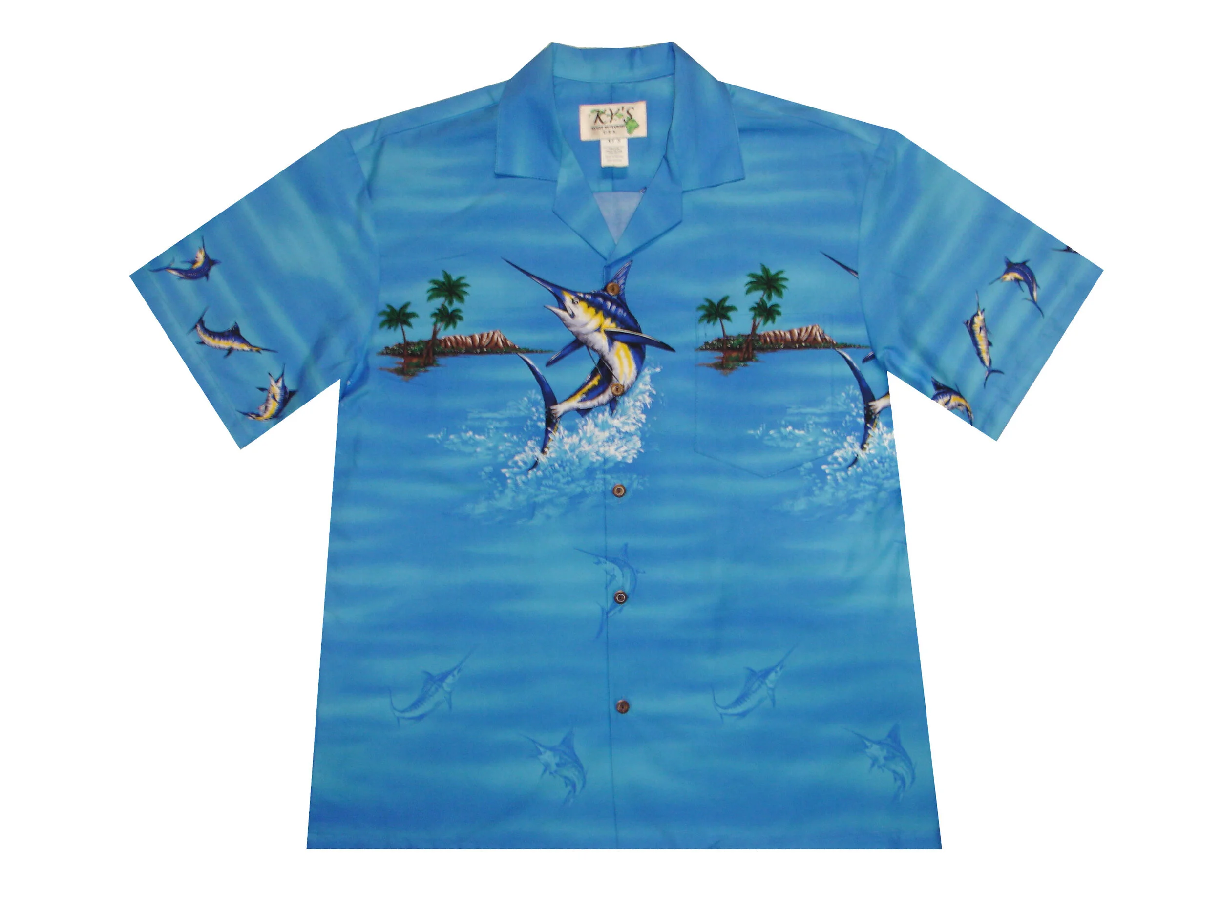 AL448-Big and Tall Men's Marlin Island Hawaiian Shirt — kyifi.com